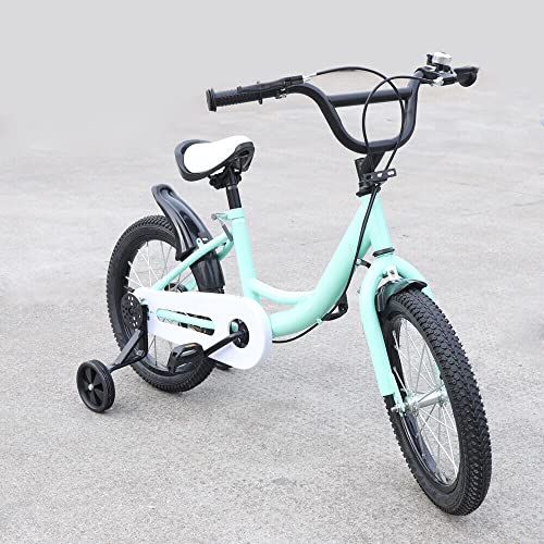 FUNYSF 16 Zoll Kinderfahrrad 5-8 Jahre Jungen Fahrrad mit Stützrädern höhenverstellbar Mädchen/Junge Geschenk...