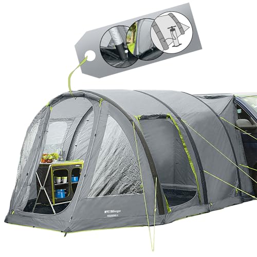 BERGER Busvorzelt Touring Air - aufblasbar freistehend Outdoor Zelt Luftzelt - Autozelt Vorzelt Camping Zelt für Bus,...