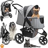 MY DUQUE COOPER - Hundewagen & Haustier Buggy bis 32 kg mit Ablagekorb für Einkäufe, einfach faltbar, 3-Fach...