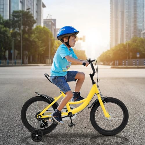 Qussse Kinderfahrrad 16 Zoll Jungen Mädchen Kohlenstoffstahl-Legierung Fahrrad ab 4-8 Jahre Kinder fahrräder...