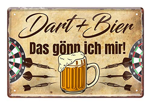 helges-shop Dart Schild - Blechschild - Darts Dekoration Metallschild für Dartspieler - schöne Deko für Dartscheibe -...