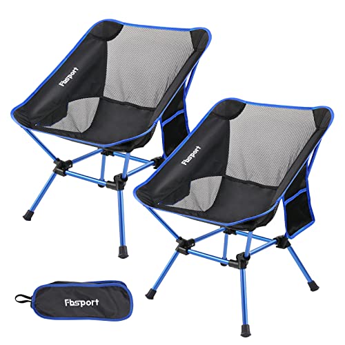 FBSPORT Campingstuhl 2er Set Faltbar Leicht Klappstuhl Bis 150 kg mit Tragetasche für Outdoor, Angeln, Wandern,...