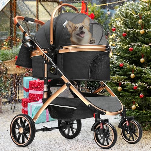 YITAHOME Hundewagen 3 in 1 Hundebuggy Bis 20kg, Klappbar, Hundewagen für Kleine Hunde, Hundebuggy Kleine Hunde, Hunde...